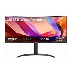 LG 34' UltraWide 100Hz WQHD Curved (1800R) Monitor 3440x1440 3-side Virtually Borderless Design sRGB 99% HDR10 USB-C 65W PD