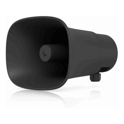 Ubiquiti AI Horn Speaker BlackAll-weather PoE 120 dB Horn Speaker With Advanced AI Alert FunctionalityVersatile Wall CornerPole Mounting Options