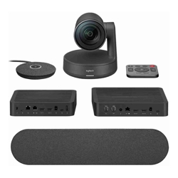 Logitech Rally 4K Ultra HD Video Conferencing Camera with Speaker &amp; Mic Pod Recommended up to 10 Seats