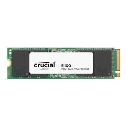 Micron Crucial E100 480GB Gen4 NVMe SSD 4700/2500 MB/s R/W 60TBW 350K/460K IOPS 1.5M hrs MTTF M.2 2280 PCIe4 3yrs <500GB