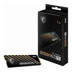 MSI SPATIUM M470 PRO PCIe 4.0 NVMe M.2 1TB SSD Sequential Read up to 6000MB/s Sequential Write up to 5000MB/s 640 TBW 5 Year Warranty FOR CC
