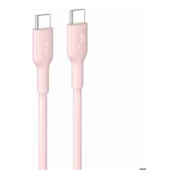 Belkin BoostCharge USB-C to USB-C Cable (1M) Pink (CAB023fq1MPK) 3A/60W 480Mbps 300K+ Bends Apple Samsung USB-IF Certified 2 Years Warranty