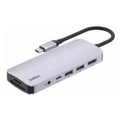 Belkin Connect USB-C 7-in-1 Multiport Hub Space Grey (AVC009fqSGY-V2) 5Gbps 2x USB-A 1x USB-C 1x 4K HDMI 1x SD1X Micro SD 2 Years Warranty