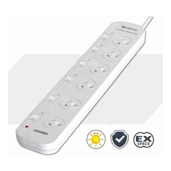 Sansai 6 Way Powerboard 6 Outlet 10A 240V Individually Switched 3 extra spaced sockets 1M Length