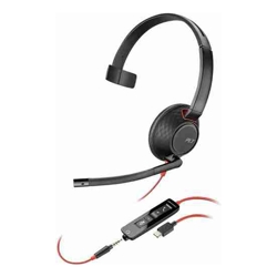 HP Poly Blackwire 5210 Monaural USB-C Headset +3.5mm Plug +USB-C/A Adapter (Bulk)