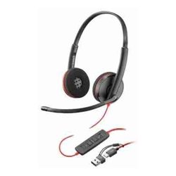 HP POLY BLACKWIRE 3220 STEREO USB -C HEADSET USB-C/A ADAPTER