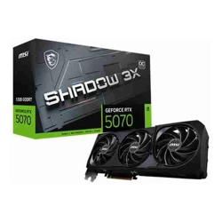 MSI GeForce RTX 5070 12G SHADOW 3X OC Nvidia GeForce RTX 5070 12GB GDDR7 Core Clock: 2557MHz Cuda Core: 6144 1xHDMI 3xDP PSU: 650W PCIe5.0 3 Year Warranty