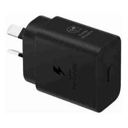 Samsung 25W GaN USB-C Fast Wall Charger Black(EP-T2510NBEGAU) 1x USB-C Supports up to 25W Compact  Travel-Ready 1 Year Warranty