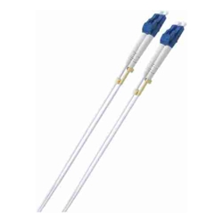 8Ware 1.5m LC-LC OS2 Single Mode Dual-Core Fibre / Fiber Optic Cable UPC Duplex Armoured Low Smoke Zero Halogen (LSZH) Jacket White