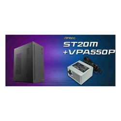 Antec ST20M + VPA550P Mid Tower mATX/ITX 1x120mm Rear Fan GPU 265mm CPU 150mm 550W PSU Active PFC 2x PCIe
