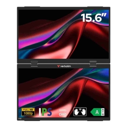 Verbatim 15.6" USB-C Full HD 1080p Dual Portable Monitor HDMI IPS
