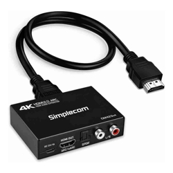 Simplecom CM423v4 HDMI 2.0 Audio Extractor Dual-Mode with ARC/eARC Optical SPDIF 2RCA 3.5mm Stereo 4K@60Hz