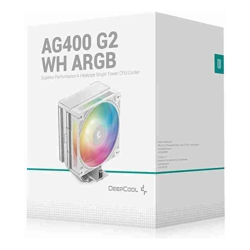 Deepcool AG400 ARGB G2 WH Superior Performance 4 Heatpipe Single Tower CPU Cooler