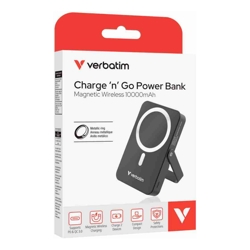 Verbatim Power Bank Magnetic Wireless 10000mAh with Stand Black