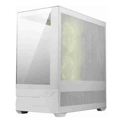 MSI SI MAG PANO M110R White Mini Tower 270 Panoramic Glass Micro-ATX/Mini-ITX 3x ARGB Fans 360mm Radiator 410mm GPU USB-C 5 Expansion Slots.