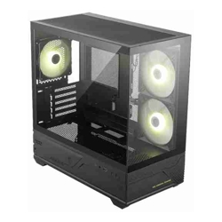 MSI MAG PANO M110R Black Mini Tower 270 Panoramic Glass Micro-ATX/Mini-ITX 3x ARGB Fans 360mm Radiator 410mm GPU USB-C 5 Expansion Slots