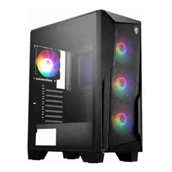 MSI MAG FORGE 130A AIRFLOW Mid Tower Gaming Case ATX Tempered Glass Drive Bays: 3 x 2.5"  2 x 2.5"/3.5" Combo Expansion Slot: 7 Fan: 120mm Motherboard Support: ATX / Micro-ATX / Mini-ITX Black