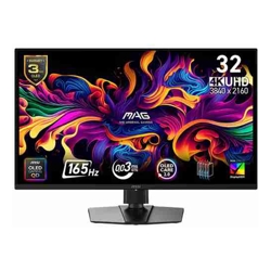 MSI MAG 322UP QD-OLED E16 32" 4K UHD OLED Gaming Monitor 3840x2160 16:9 0.03ms 165Hz Free Sync 2xHDMI 1xDP 1x USB-C (DP Alt Mode/15W PD) VESA Height Adjustable Swivel Pivot Tilt 3 Year 