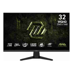 MSI MAG 325QF E18V 32-Inch WQHD Gaming Monitor 2560x1440 Rapid VA 180Hz 0.5ms HDR ready Eye care HDMI 2.0b DP 1.4a Frame-less Tilt Adjustable Vesa Mount Black