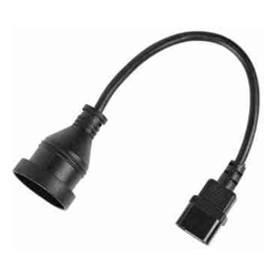 4Cabling 011.180.0029 IEC C14 Mains Socket Power Cable 0.3m Black 1 Year Warranty