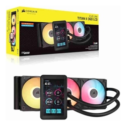 Corsair iCUE LINK TITAN II 360 RX LCD AIO Liquid CPU Cooler Black 5" LCD 360mm Radr FlowDrive 2 Pump RGB Fans AM5/AM4 and LGA 1851/1700 Supporp
